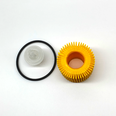 04152-37010 Engine Oil Filter Cartridge Fits Toyota Prius Corolla 1.8L Cross Ref 04152-YZZA6, Ø61×57mm Yellow Synthetic Filter Paper with Full O-Ring Accessories, OE Standard & Easy Installation